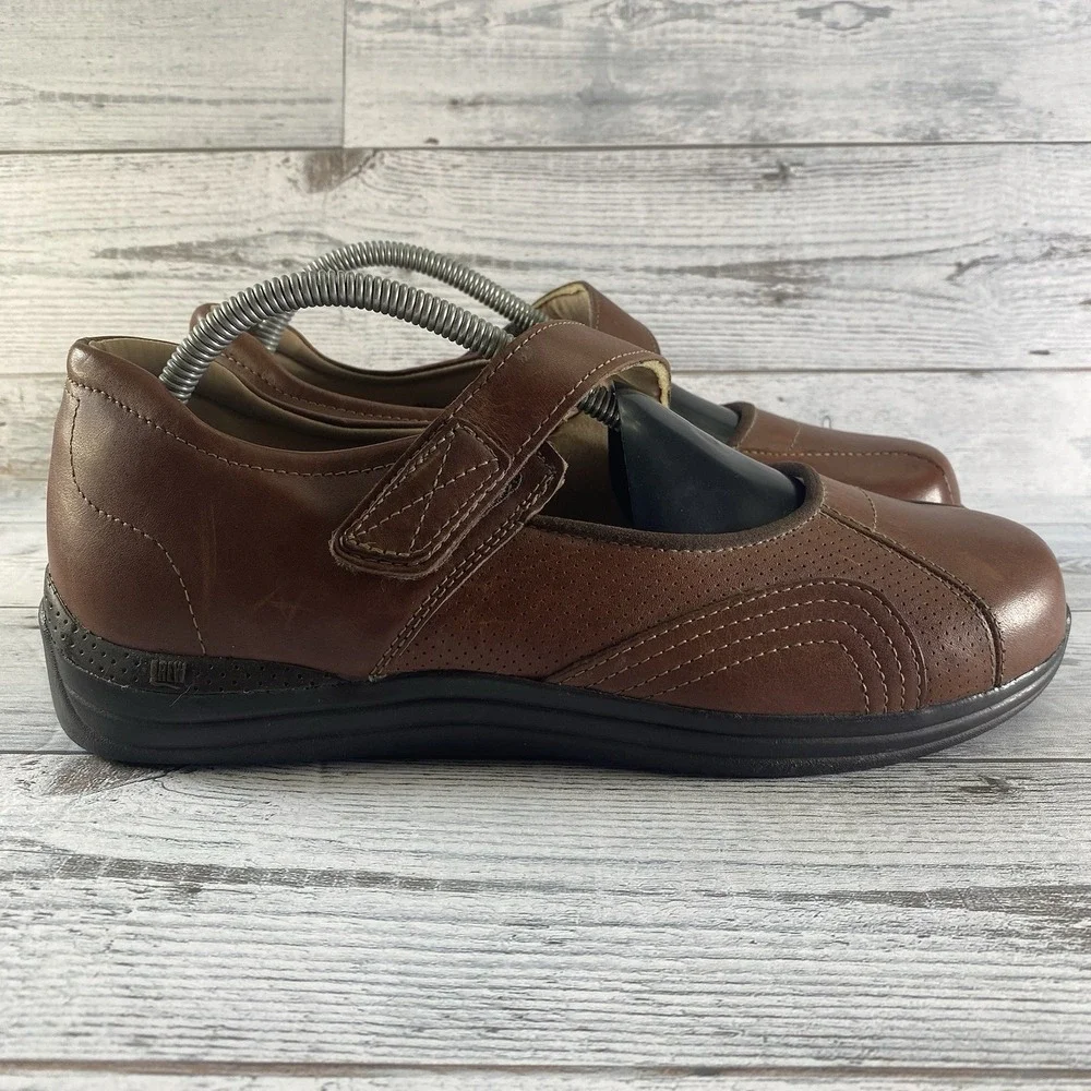 Drew Heather Mary Jane Shoes Womens‎ 9.5 W Brown Leather Orthopedic Comfort Walk